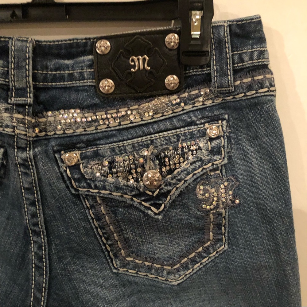 MISS ME Distressed Easy Capri JEANS 28 - Picture 10 of 16